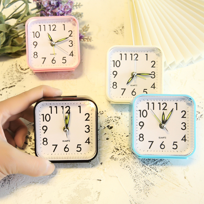 Square Simple Three-dimensional Fashion Home Decoration Night Light Alarm Clock - Image 5