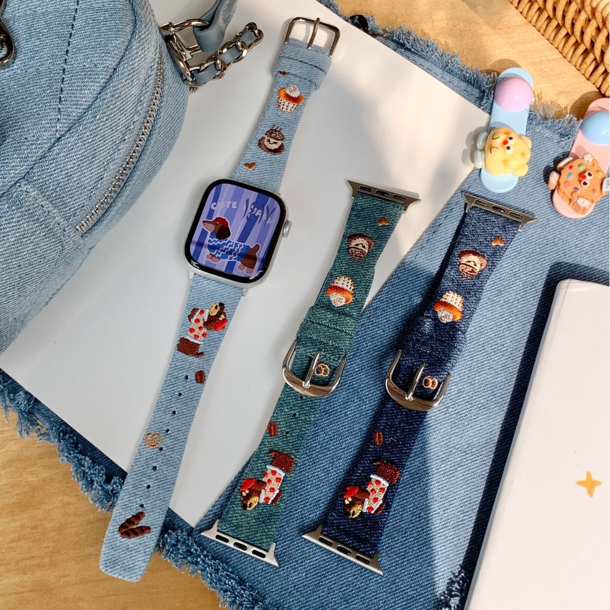 Retro-style Denim Loafers With A Puppy Watch Strap 3