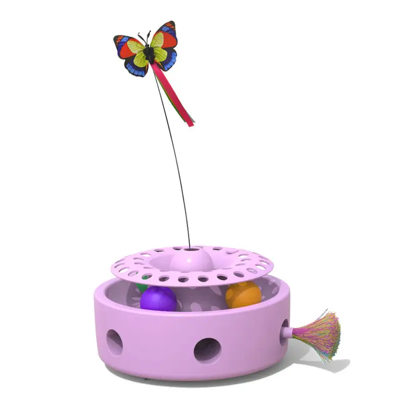 Pet Electric Three-in-one Cat Turntable Cat Butterfly Flying Feather Excavator Smart