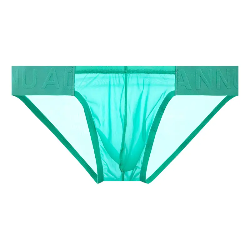 Sexy Low Waist High Fork Men's Briefs Ultra-thin Ice Silk