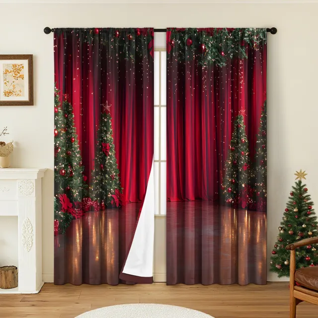 3D Digital Printing Christmas Style Curtain Curtain 1 - Shop at LoveMi