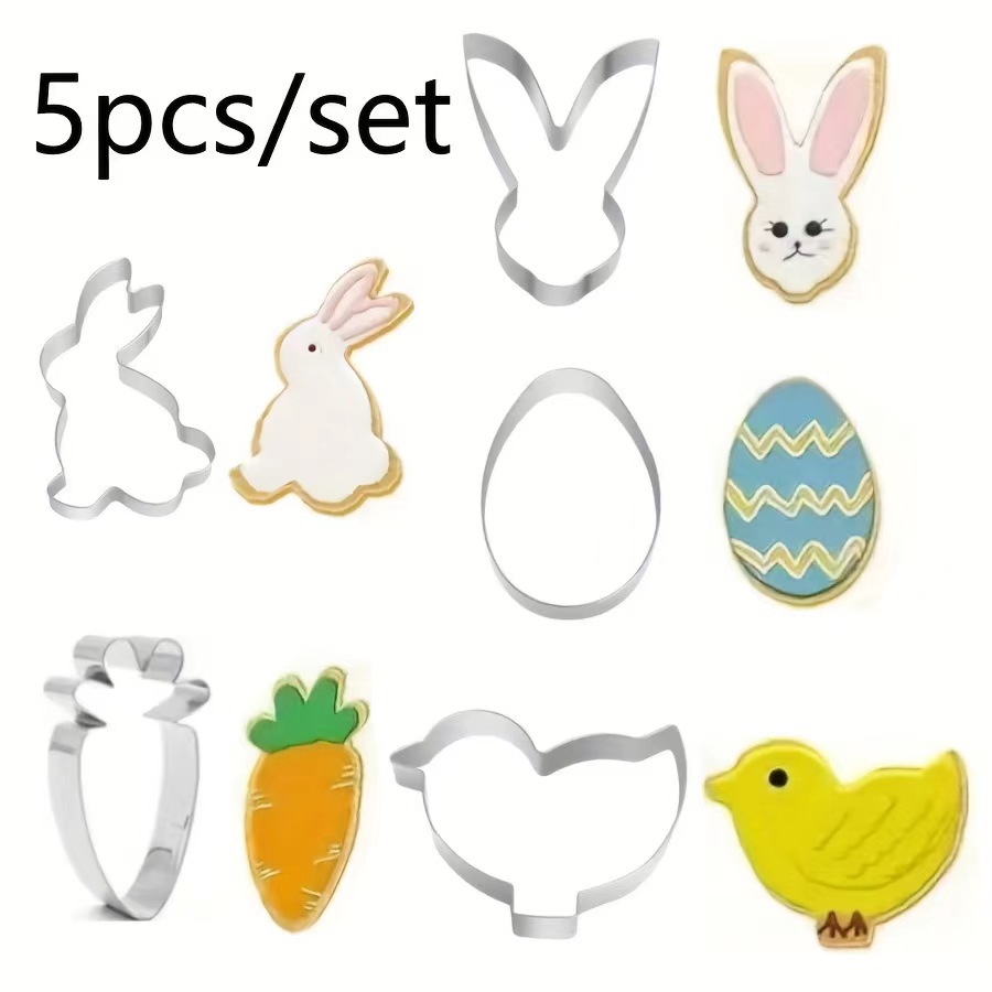 Easter Cookie Cutter Stainless Steel (Set of 5 pieces-White)