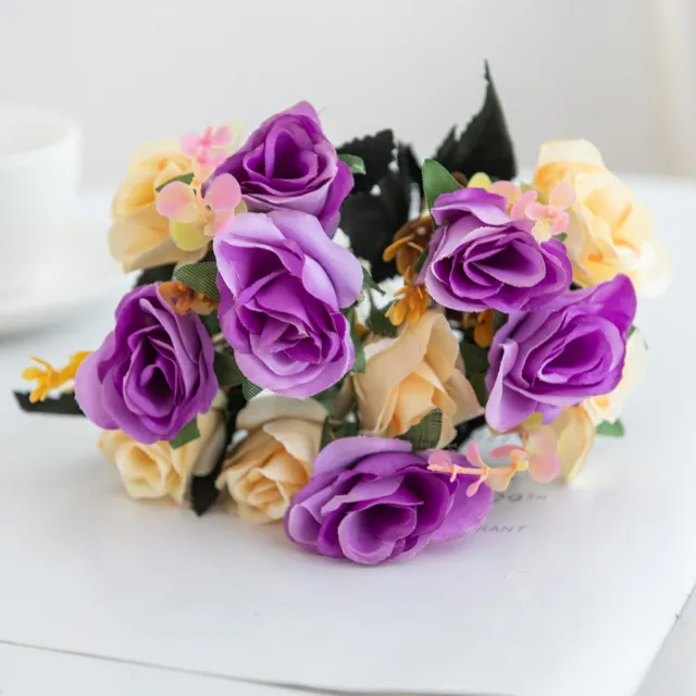 Artificial Flower Wedding Holding Rose Bouquet Decoration Special Flower Arrangement Purple - Shop at LoveMi