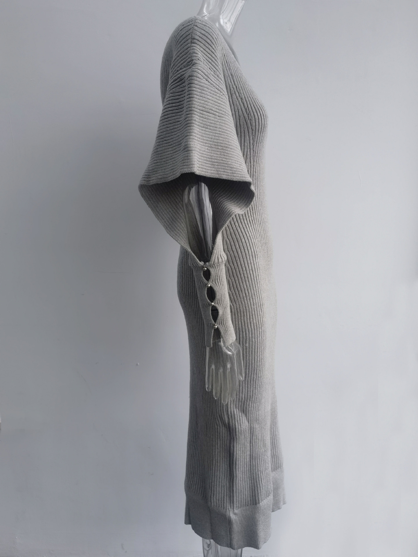 Autumn And Winter Urban Wind Casual Dolman Sleeve Wool Dress