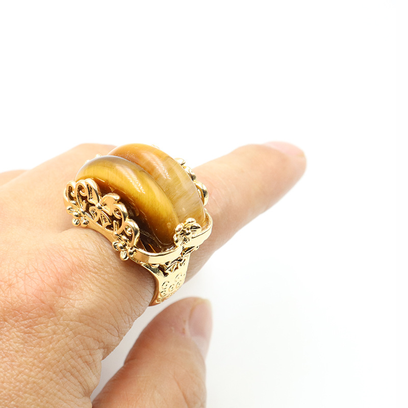 Crystal Natural Raw Gemstone Korean Ring