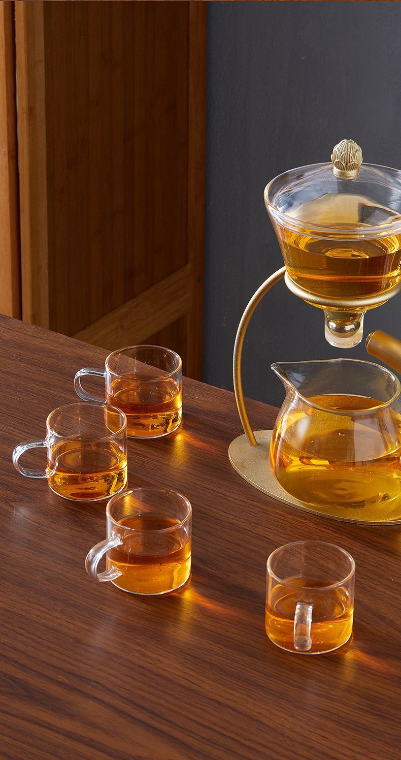 Title 2, Glass Automatic Tea Set Household Anti-scald Ma...