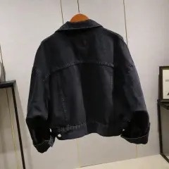 Spring And Autumn Korean Style Loose Denim Jacket Women's All-matching Batwing Sleeve Black - Black - View 1