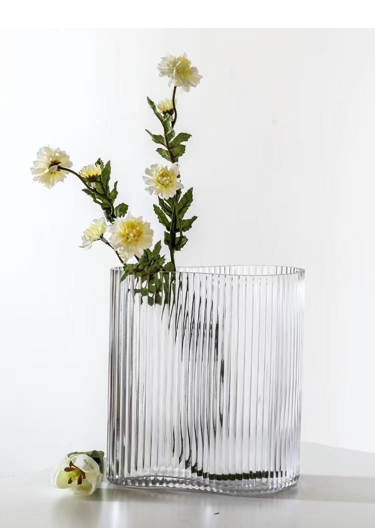 Striped Glass Decorative Vase, picture 2 of 11