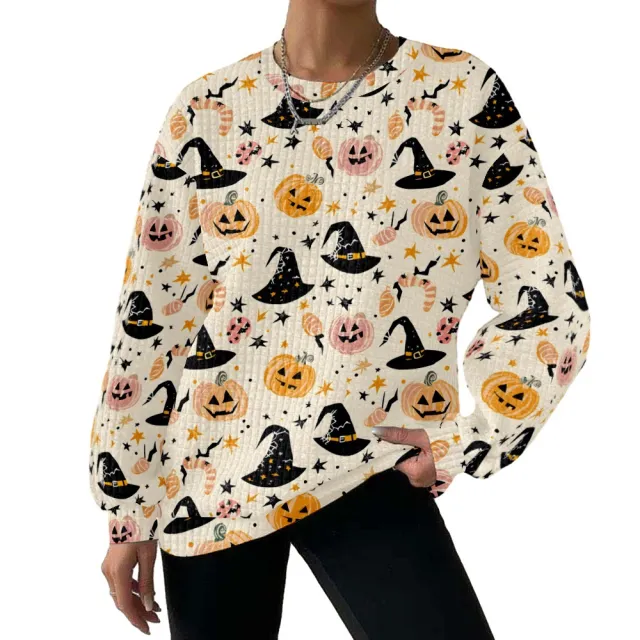 Digital Printing Pattern Shading Fashion Trend Round Neck Long Sleeve Sweater Type B Xl - Shop at LoveMi