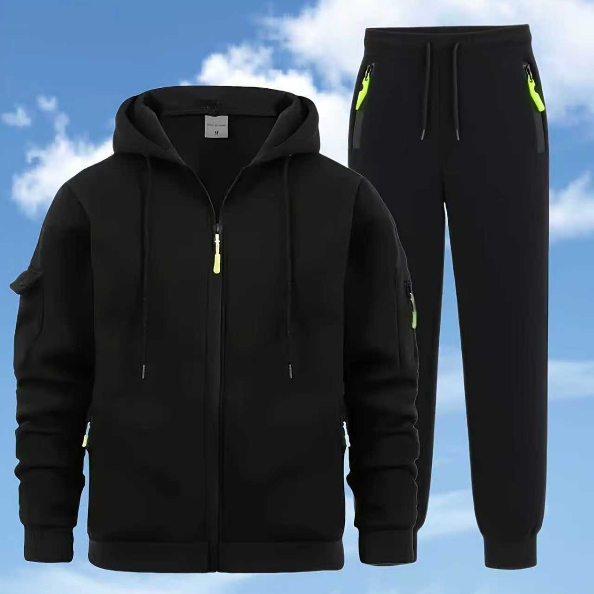 Men's Zip-up Hoodie Sweatshirt Jacket And Sweatpants Sportswear Set