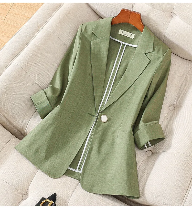 Coat For Women New Summer High-grade Temperament Top Half Sleeve - Olive Green