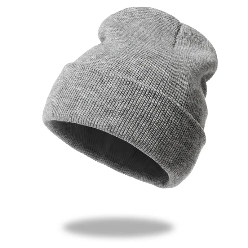 Women's Keep Warm Pure Colour Knitted Hat - Grey