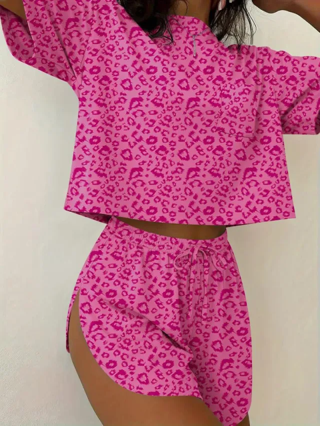 Short Casual And Cool Womens Loungewear Set Red - Shop at LoveMi