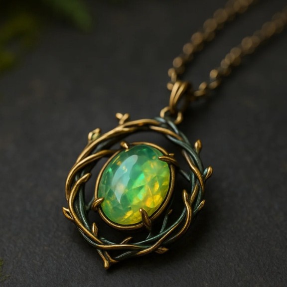 Vintage Royal-style Emerald Earrings With Gold-plated Vine And Branch Design