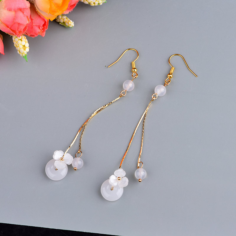 Change Face Shape White Hairpin Earrings Ancient Style