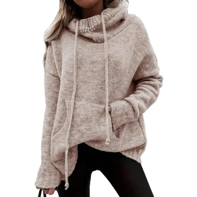 All match Casual Women's Oversized Knit Pullover Apricot - Shop at LoveMi