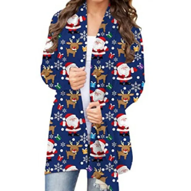 Knitted Sweater European And American Style Loose Rainbow Long Coat Kl121214Yj078 - Shop at LoveMi