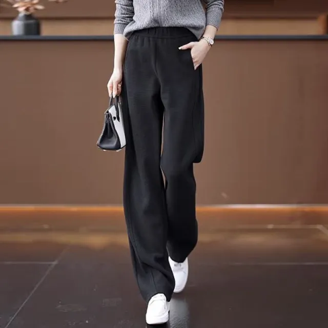 Slimming Relaxed fit Wide leg Pants For Women Casual Style Black - Shop at LoveMi