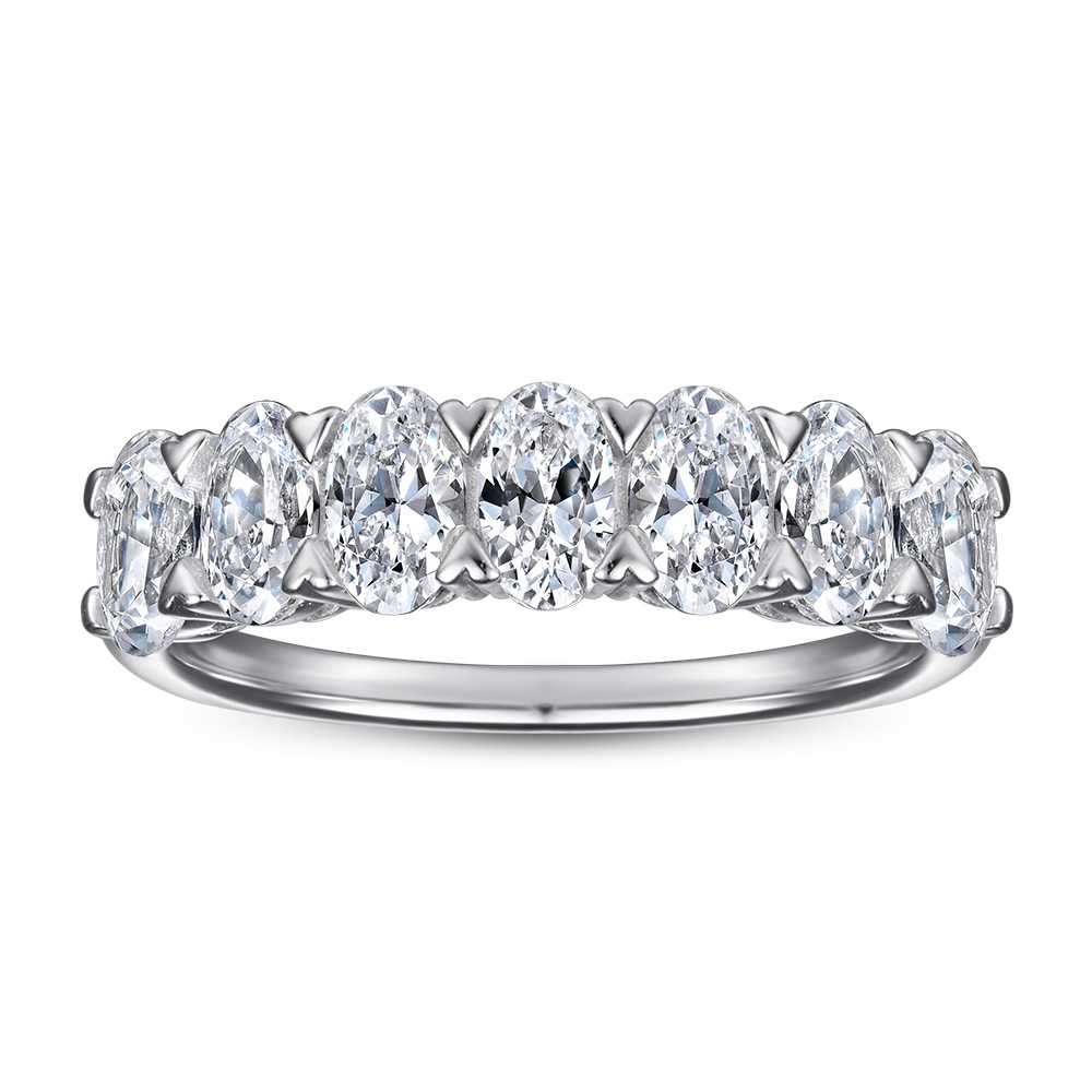 925 Silver Ring Zircon Ring Gang Drill Temperament Diamond Ring