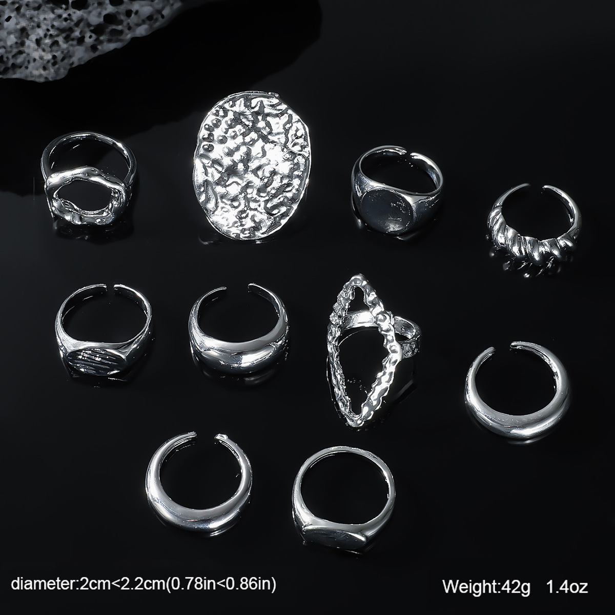 Alloy Open Alloy Ring Set With Multiple Joints