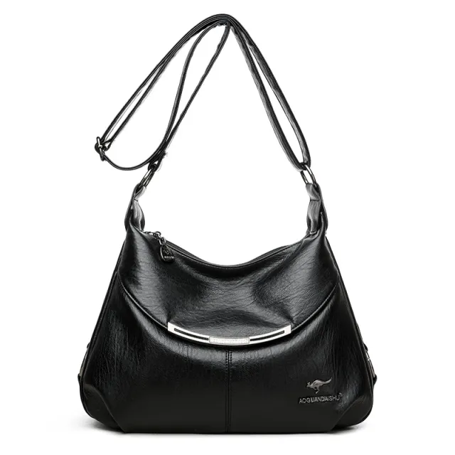 Women's Shoulder Bag Large Capacity Soft Leather Black - Shop at LoveMi