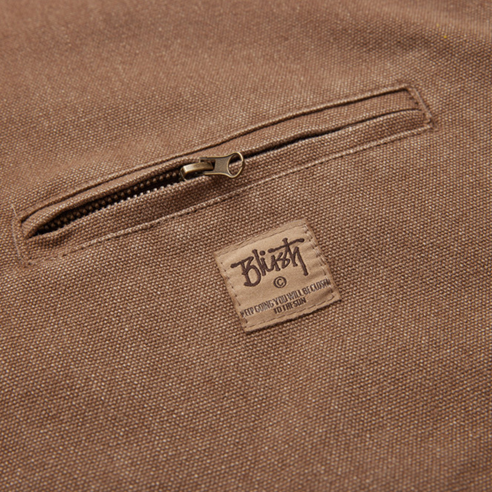 American Retro Casual Work Jacket Men's Lapel Zippered