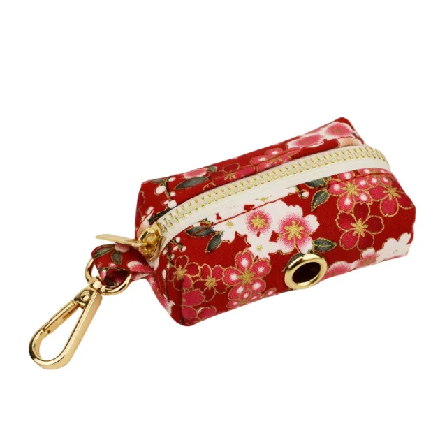 Japanese Floral Dog Collar Alloy Buckle Hand Holding Rope Pet Collar Dog Poop Bag - Shop at LoveMi