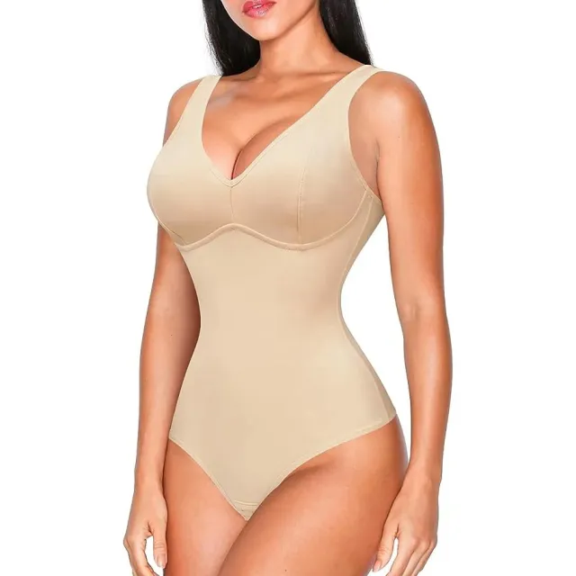 Women's Fashionable Slim fit V neck Body shaping Corsets Skin Color - Shop at LoveMi