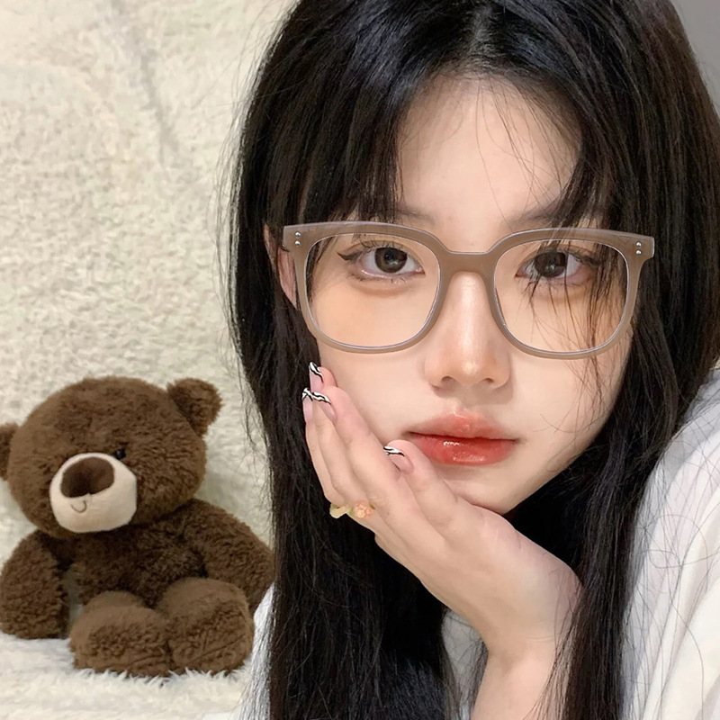 Internet Celebrity Vintage With Large Rims Glasses Women’s Korean-style Ins Round Face