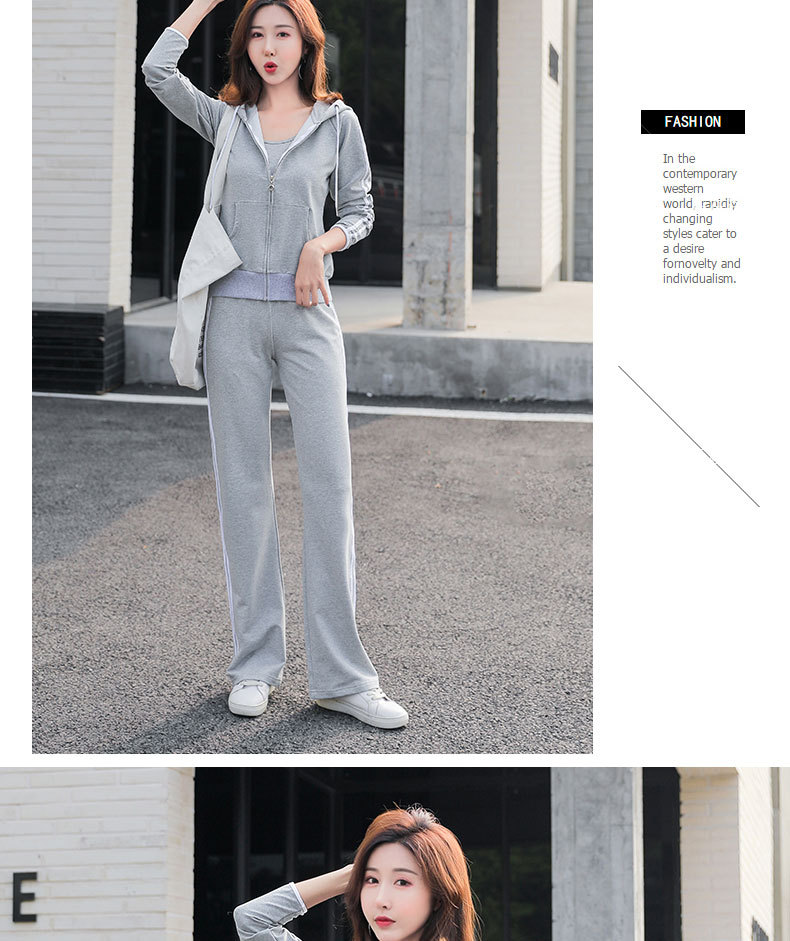 Sports And Leisure Wide-leg Pants Sweater Two-piece Set