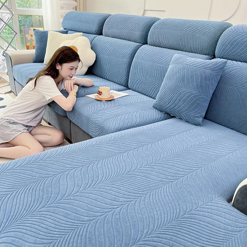 Waterproof Sofa Solid Color Jacquard Seat Cover