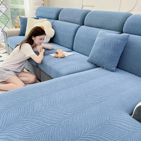 Waterproof Sofa Solid Color Jacquard Seat Cover