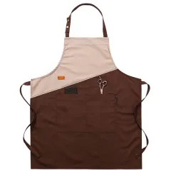 Milk Tea Shop Kitchen Denim Hanging Neck Canvas - Apricot With Coffee - View 1