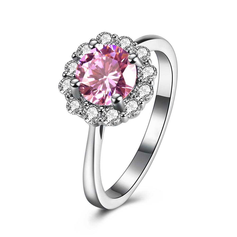 Colorful Ornament Geometric Color Personality Simple Rhinestone Ring