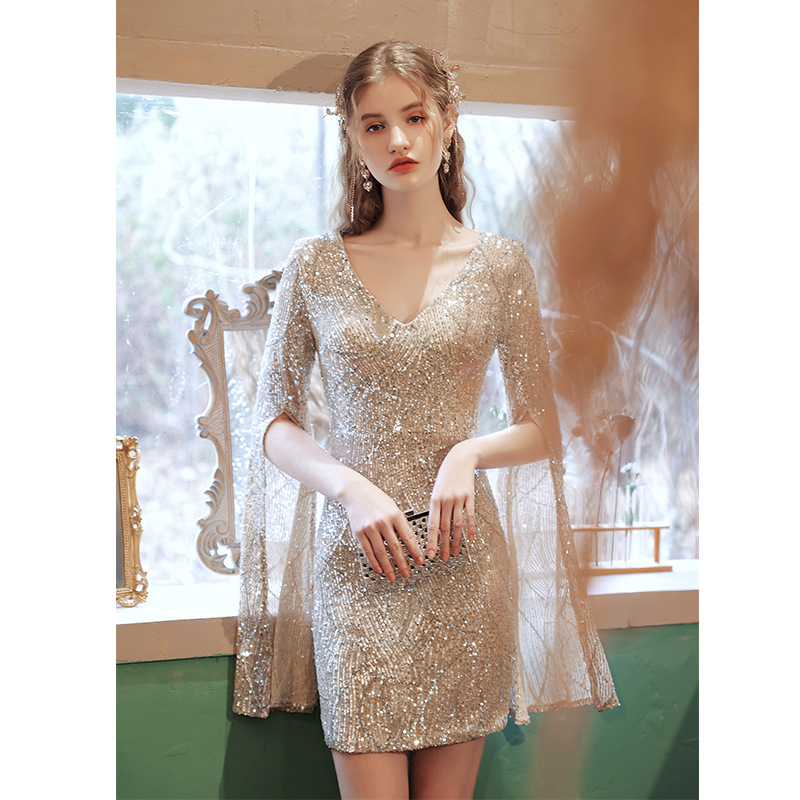 Starry Sky Long Sleeve Women's Performance Long Dress
