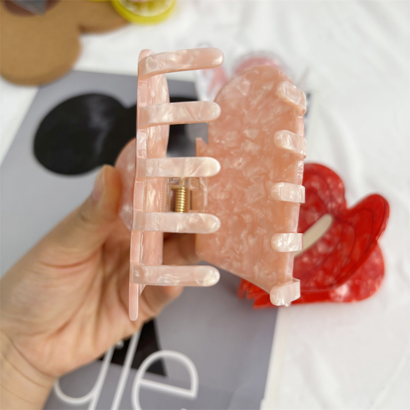 Womens Fashionable Acetate Hair Clip With Heart And Floral Design — foto 6