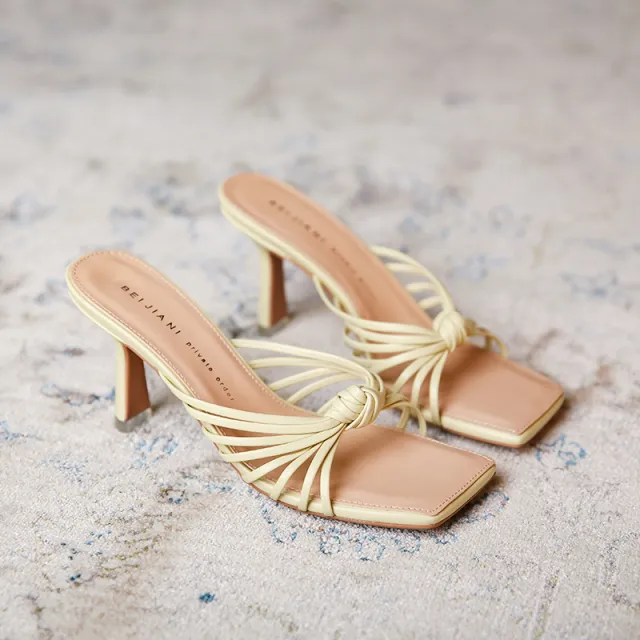 Women's French Style Retro Outerwear Sandals Yellow - Shop at LoveMi