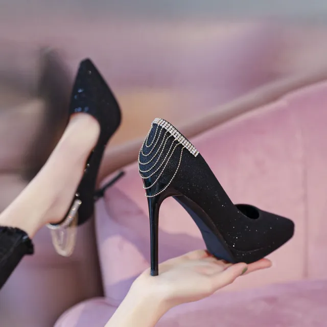 Spring Design Versatile Goddess Temperament Classy High Heels Black - Shop at LoveMi