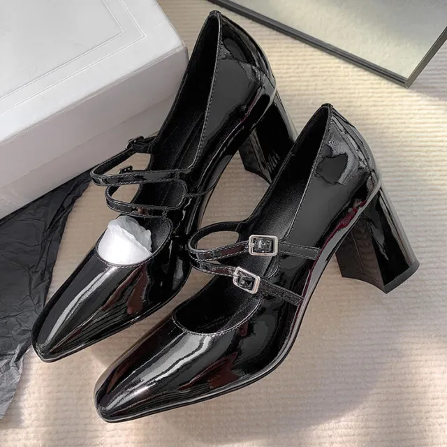 Sweet Girl Buckle Mary Jane Shoes Black - Shop at LoveMi
