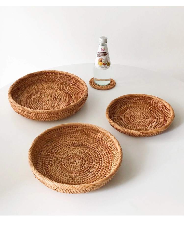 Simple Rattan Round Fruit Storage Basket