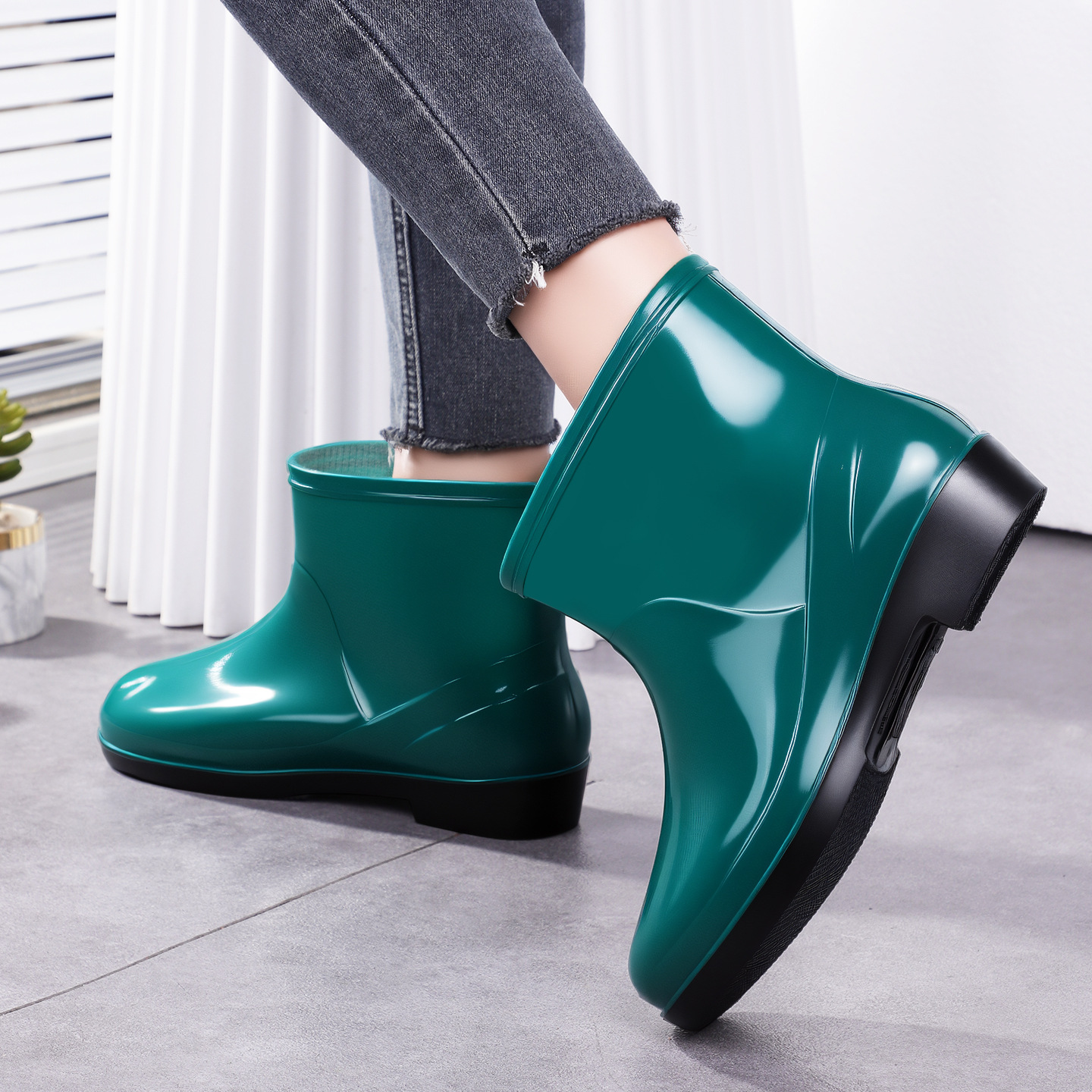 Fashionable Rain Boots For Women, Outdoor Wear Adult-sized Low-cut Waterproof 5
