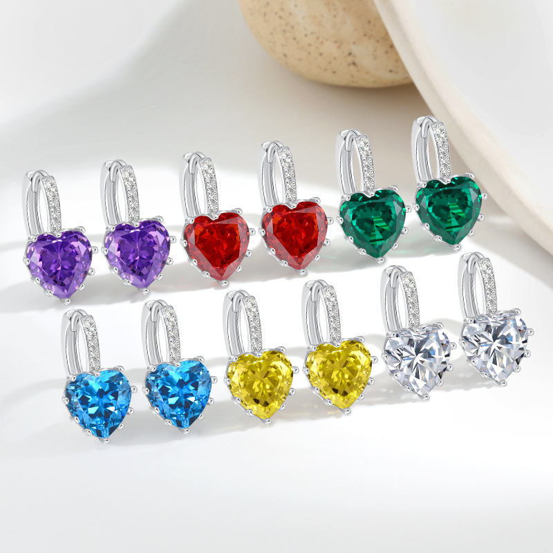 Women's High-End Light-Luxury Silver Heart Ear Clips