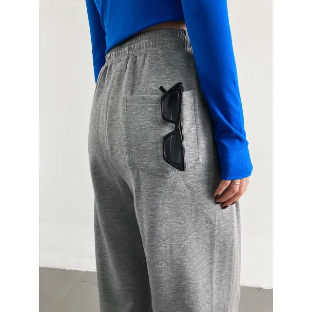 Soft Glutinous Air Layer Sports Trousers Women Loose Casual Elastic Waist Gray - Shop at LoveMi