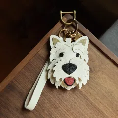 Genuine Leather Handmade Car Key Pendant Bag Hanging Ornament Cute Pet Gift - Horseshoe Buckle - View 1