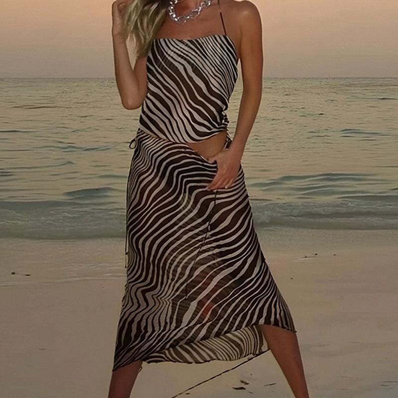 Female Leisure Split Long Printed Female Dress