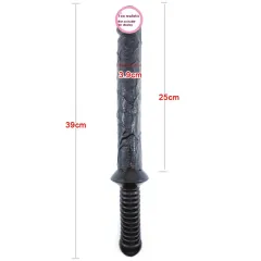 Big Sword Weapon Modeling Simulation Dildo Toy - Mid Length Black - View 1