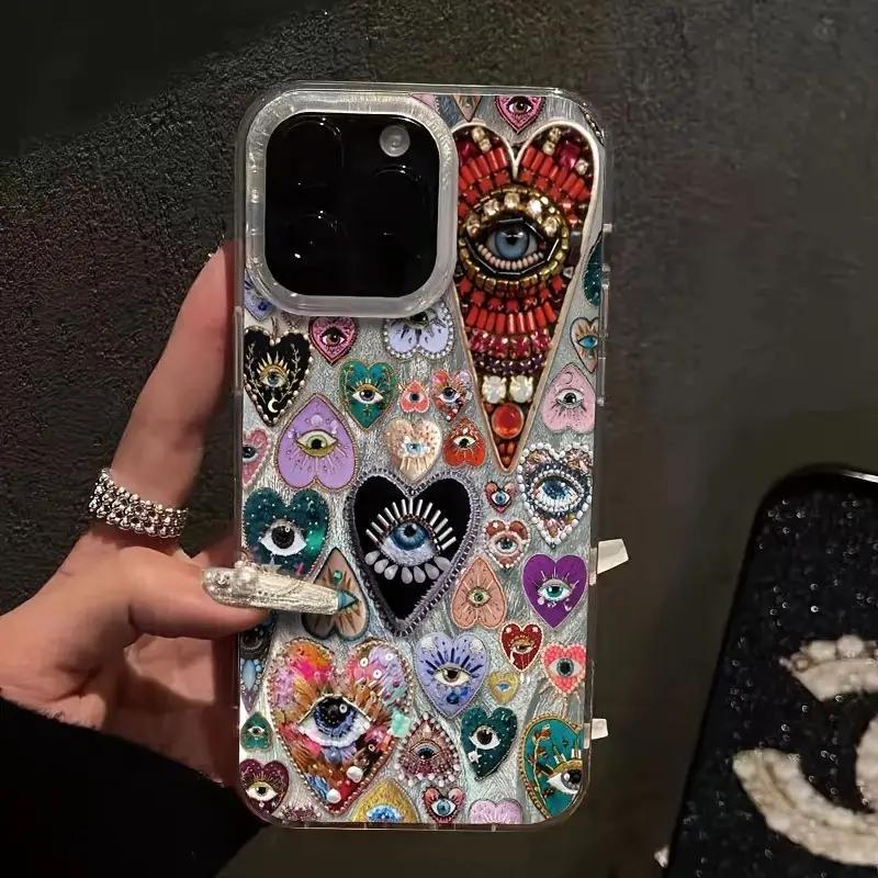 Cute Eye Phone Case With Feather-Like Texture