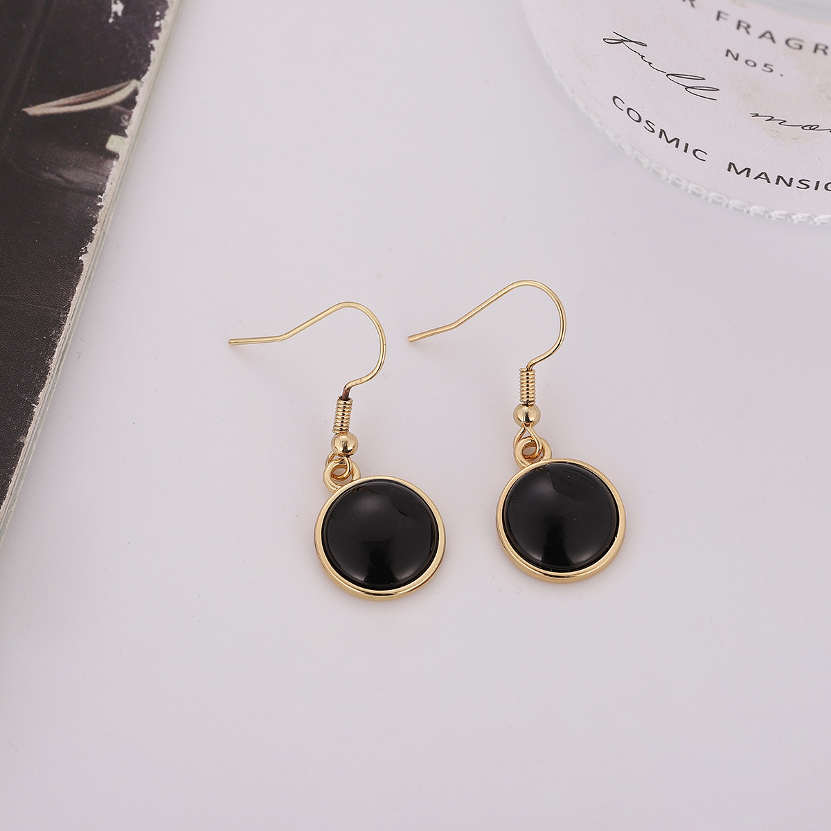 Fashionable Colorful Round Marble Earrings