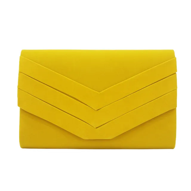 Fashion Flannel Folding Dinner Clutch Yellow - Shop at LoveMi