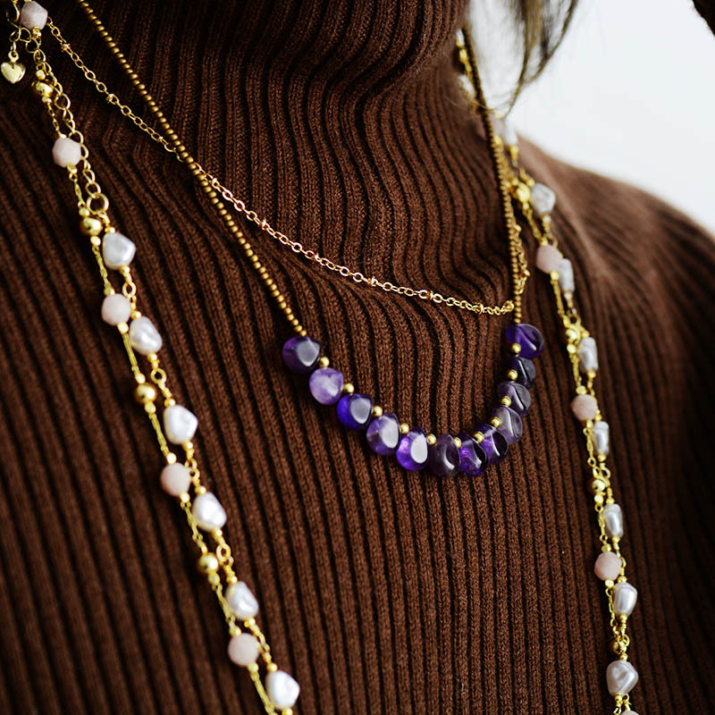 Fashionable Water Drop Rice Bead Clavicle Necklace